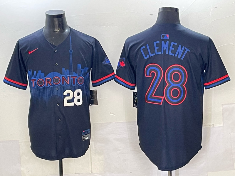 Men 2025 Toronto Blue Jays 28 Clement Blue Nike MLB Jersey 006